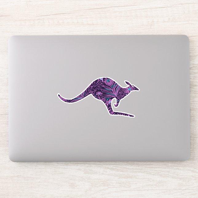 Floral Kangaroo Sticker (Computer)