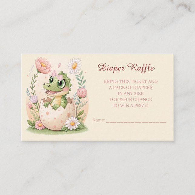 Floral kawaii baby alligator hatching Eggs -Girl Enclosure Card (Front)