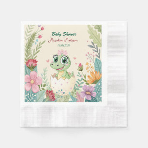 Floral kawaii baby alligator hatching Eggs -Girl Napkins