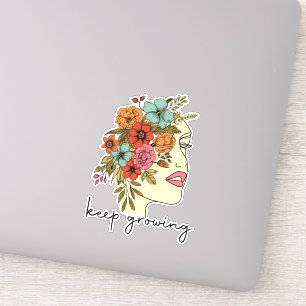 Floral Keep Going Positive Mental Health Sticker