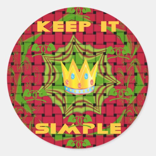Floral Keep it simple Classic Round Sticker