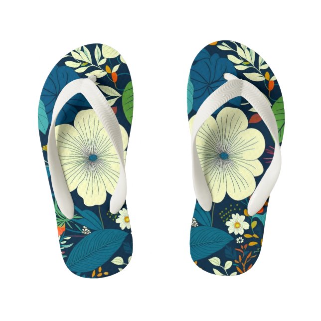 Floral Kid's Flip Flops (Footbed)