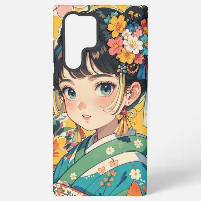 Floral Kimono Elegance Samsung Galaxy Case (Back)