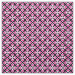 Floral kimono print, fuchsia pink and black fabric
