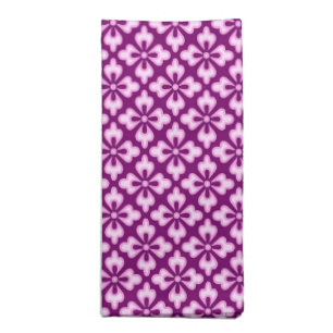 Floral kimono print, light pink and plum cloth napkin