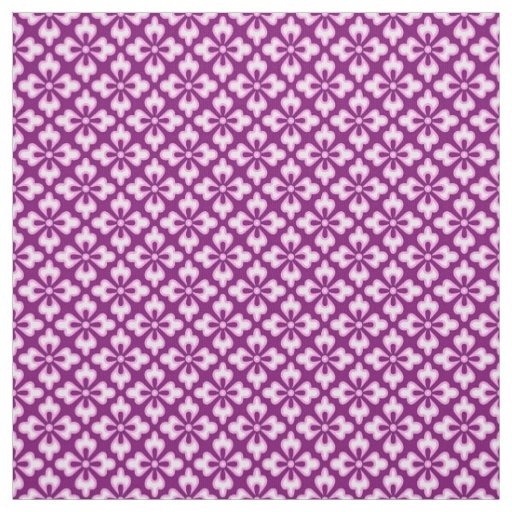 Floral kimono print, light pink and plum fabric