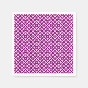 Floral kimono print, light pink and plum napkins
