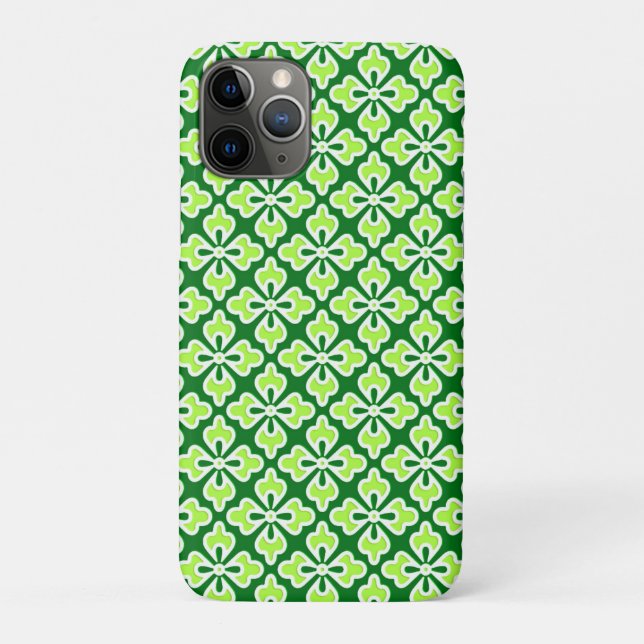 Floral kimono print, lime and pine green Case-Mate iPhone case (Back)