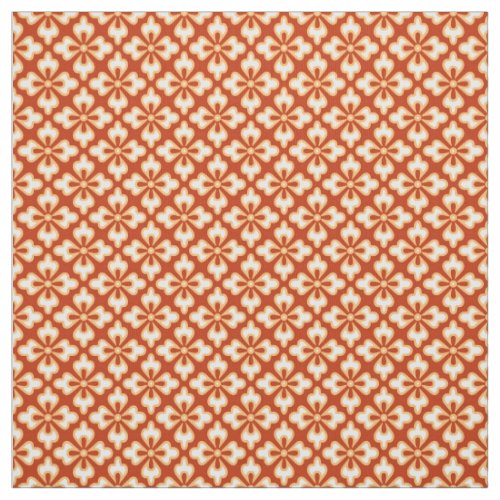 Floral kimono print mandarin orange fabric