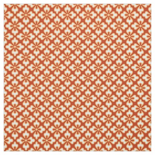 Floral kimono print, mandarin orange fabric