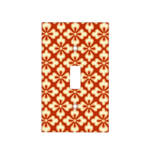 Floral kimono print, mandarin orange light switch cover