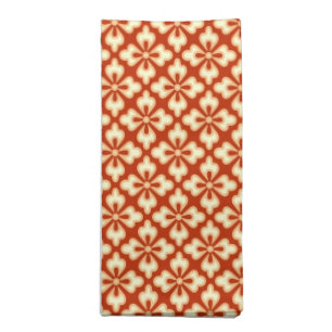 Floral kimono print, mandarin orange napkin