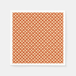 Floral kimono print, mandarin orange napkins