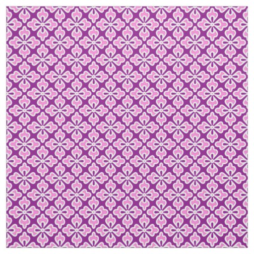 Floral kimono print, orchid pink and purple fabric