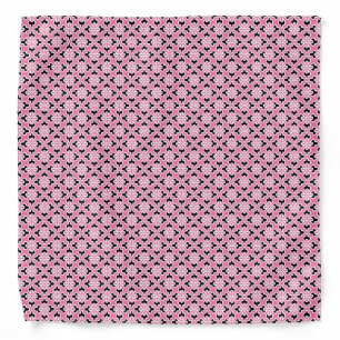 Floral kimono print, pink, black and white bandana
