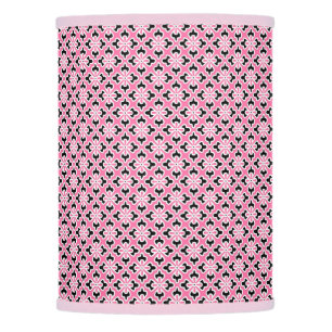 Floral kimono print, pink, black and white lamp shade