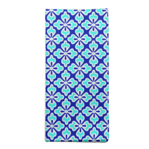 Floral kimono print, turquoise and cobalt blue napkin