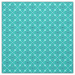 Floral kimono print, turquoise, navy and aqua fabric