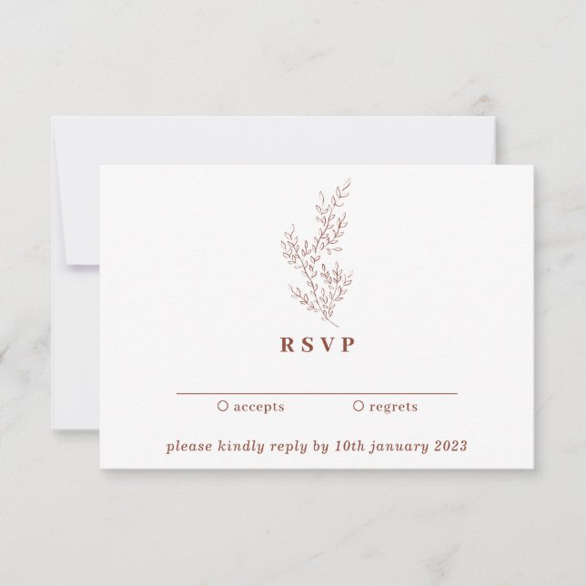 Floral Kindly Reply Terracotta Boho Autumn Invitation (Front)