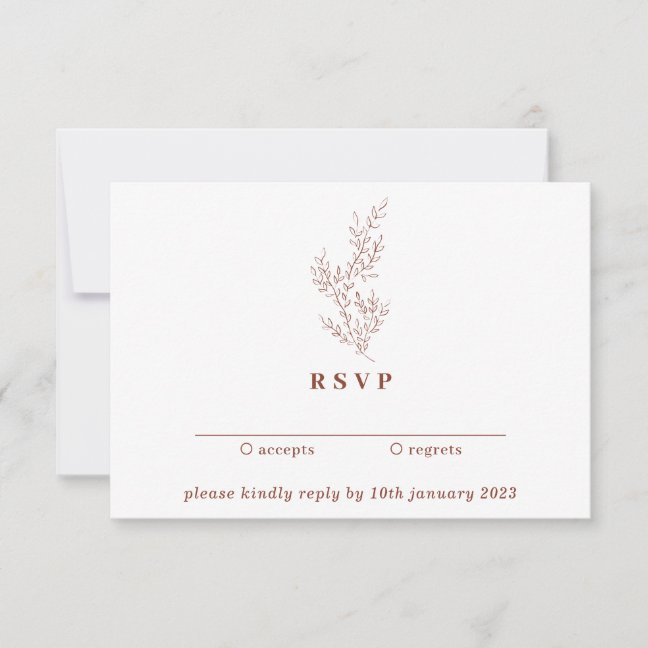 Floral Kindly Reply Terracotta Boho Autumn Invitation