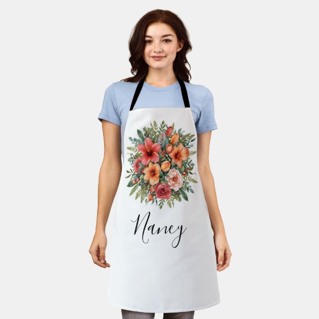Floral Kitchen Apron (Worn)