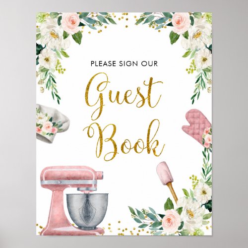 Floral Kitchen Bridal Shower Guest Book