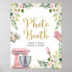 Floral Kitchen Bridal Shower Photo Booth Poster