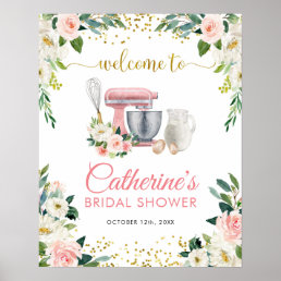 Floral Kitchen Bridal Shower Welcome Sign