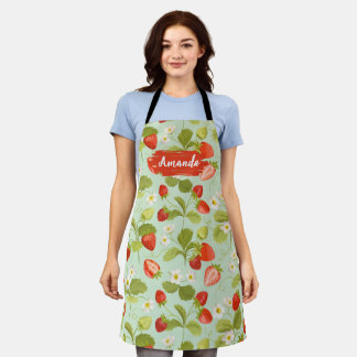 Floral Kitchen Custom Apron, Heart, Cook Bake BBQ Apron