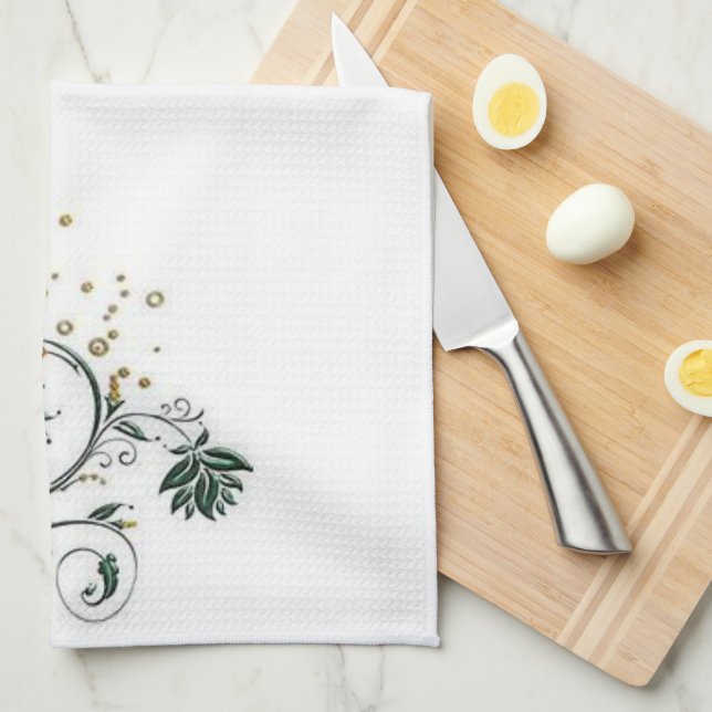 Floral Kitchen Hand Towel (Quarter Fold)