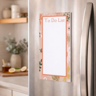 Floral Kitchen To Do List Magnetic Notepad