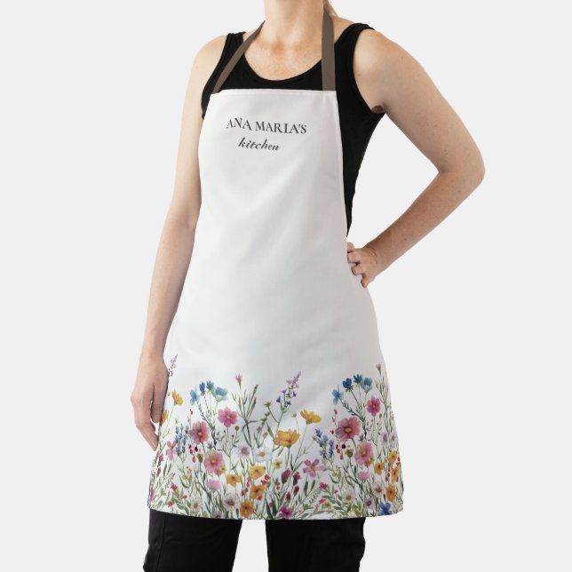 Floral Kitchen Wildflower Personalized Apron (Insitu)