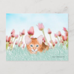 Floral Kitten Postcard