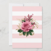 Floral Kitty Cat Birthday Invitation | Pink Crown (Back)