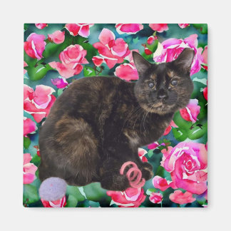Floral Kitty Magnet