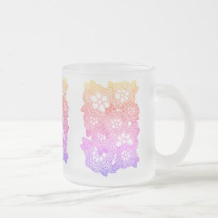 FLORAL KNIT Frosted Glass Mug 