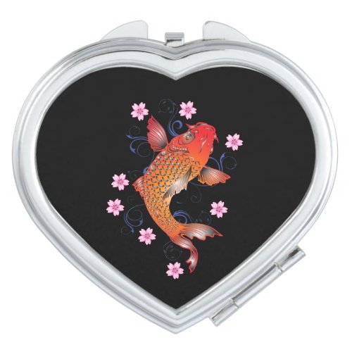 Floral Koi carp Compact Mirror