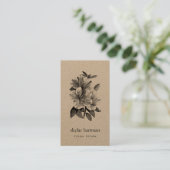 Floral Kraft | Vertical Business Card (Standing Front)
