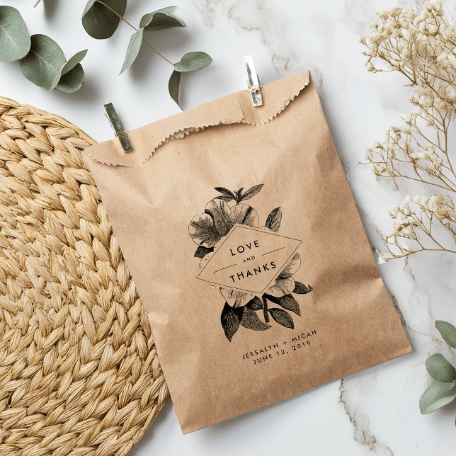 Floral Kraft Wedding Favor Thank You Bag (Creator Uploaded)