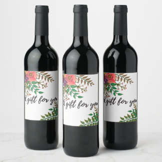 Floral label set for food and drink
