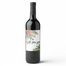 Floral label set for food and drink