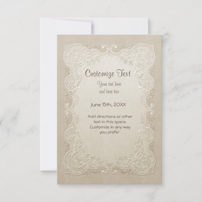 Floral Lace Butterfly Wedding Invitation (Front)