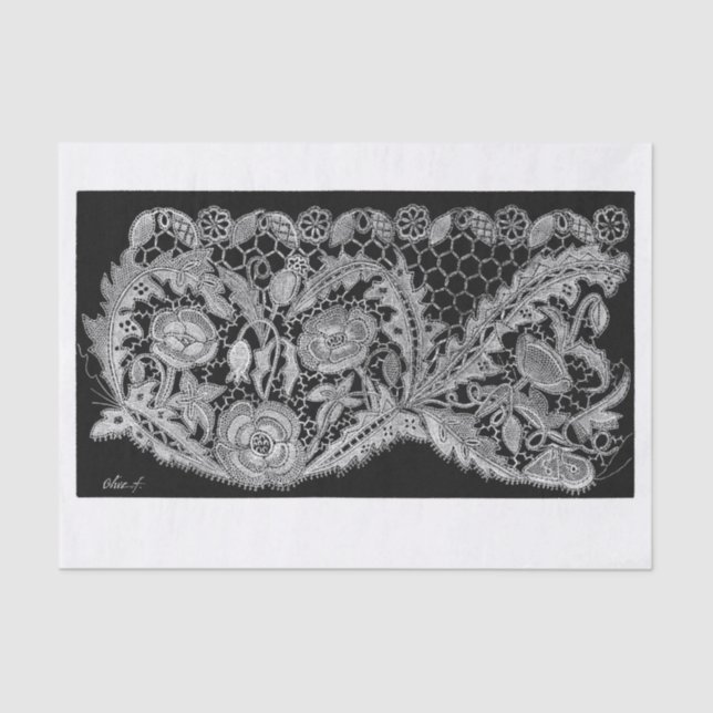 Floral lace decoupage tissue paper (Front)