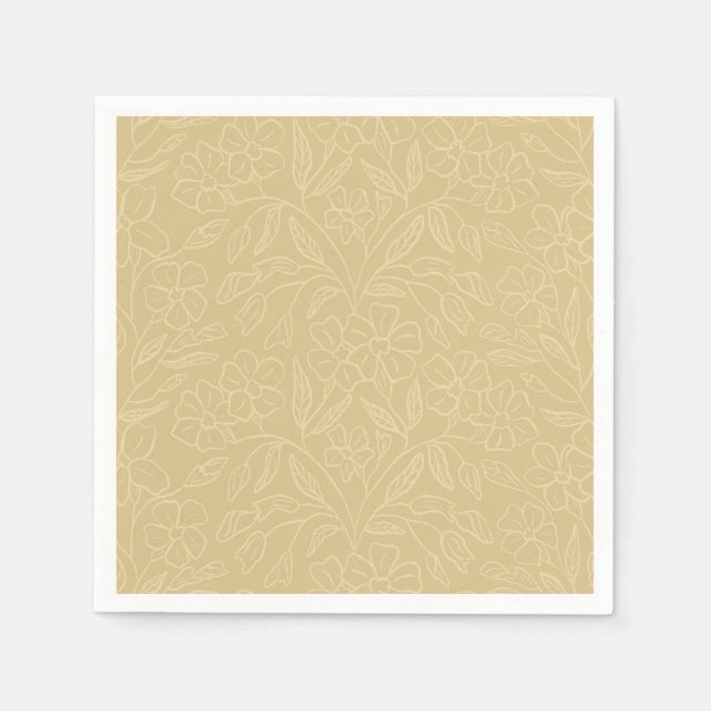 Floral Lace In Yellow Napkins (Front)