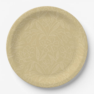 Floral Lace In Yellow Paper Plates