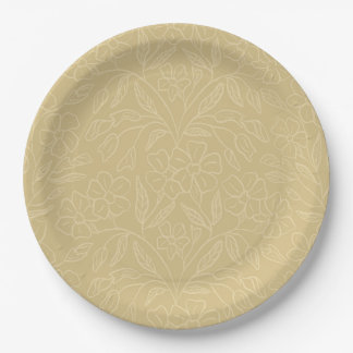 Floral Lace In Yellow Paper Plates