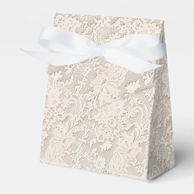 Floral Lace Look Favor Boxes (Front Side)