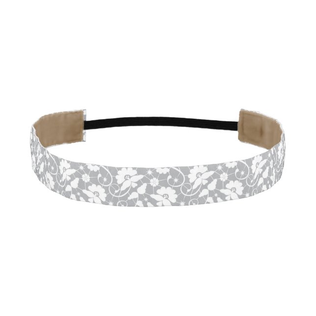 Floral Lace Pattern Athletic Headband (Front)