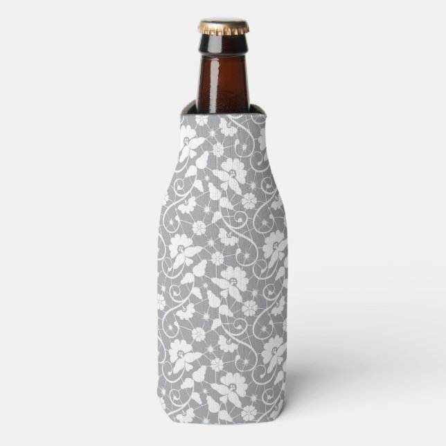 Floral Lace Pattern Bottle Cooler (Bottle Front)