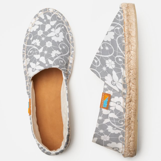 Floral Lace Pattern Espadrilles (Side)